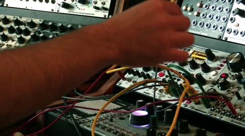 Setting up Sound on Modular Synthesizer Video stock 63822296
