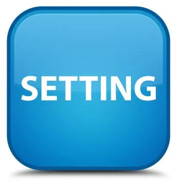 Setting special cyan blue square button Illustrazione stock
