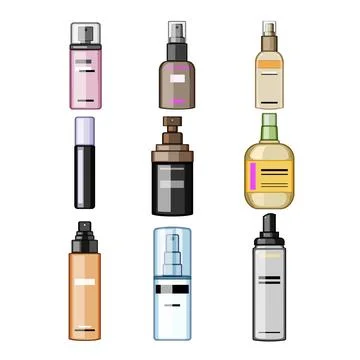 Setting spray set cartoon vector illustration Stock Illustration