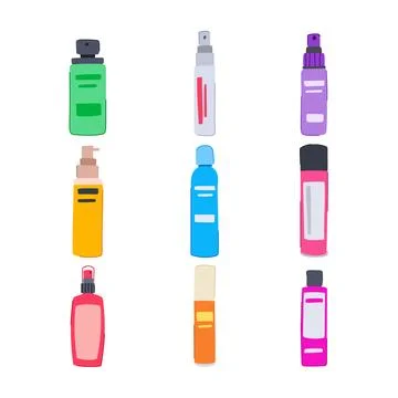 Setting spray set cartoon vector illustration Stock Illustration