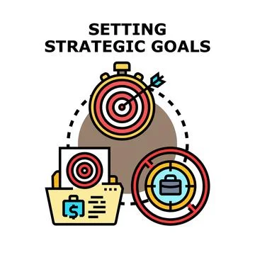 Setting strategic goals finding success path Illustration