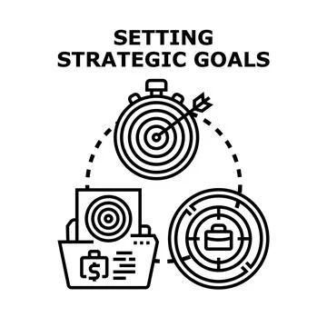 Setting strategic goals finding success path Stock Illustration