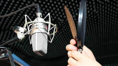 Setting studio microphone Stock Footage 22179454