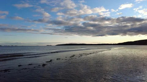 Setting Sun on the Beach Stock Footage 160216451