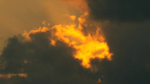 Setting Sun Behind Volcanic Steam Stock Footage 628871