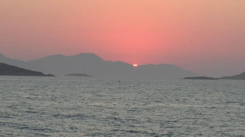 Setting Sun Bodrum Turkey Stock Footage 111586234