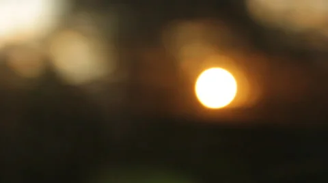 Setting Sun Bokeh Outside Train Window Stock Footage 64575746