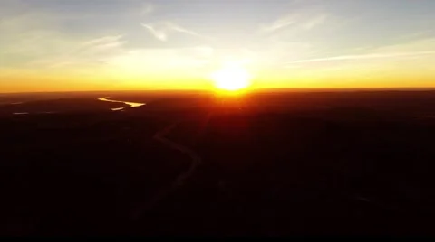 Setting sun on the horizon Stock-Footage 45674539