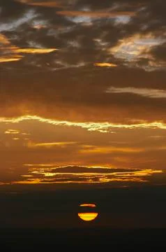 Setting Sun On The Horizon Stock Photos