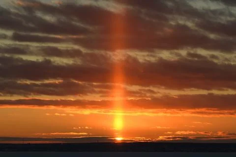The setting sun, the horizon Foto stock