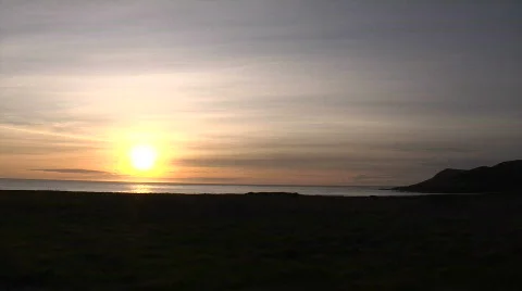 Setting Sun Ocean Beach Time Lapse Video stock 590793