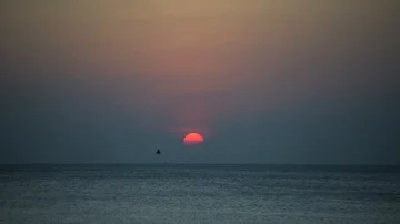 Setting Sun Over Ocean Stock Footage 85466063