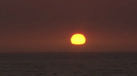 Setting Sun on the Pacific Ocean Coast in Oregon Stock Footage 38602673