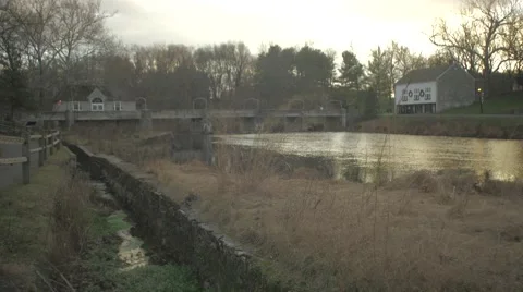 Setting Sun on River Stock Footage 58928928