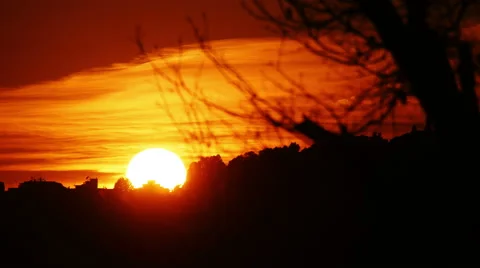 Setting of the sun in the sky of Rome: sunset, summer Stock Footage 41780496