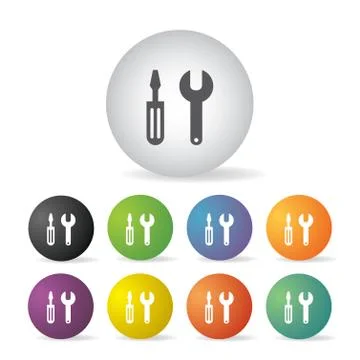 Setting symbol  button set Illustrazione stock