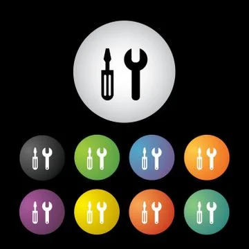 Setting symbol  button set Stock Illustration