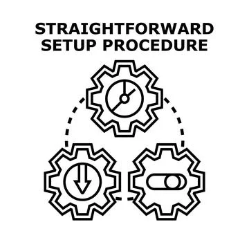 Setting up system, configuring process, and installing application Stock Illustration
