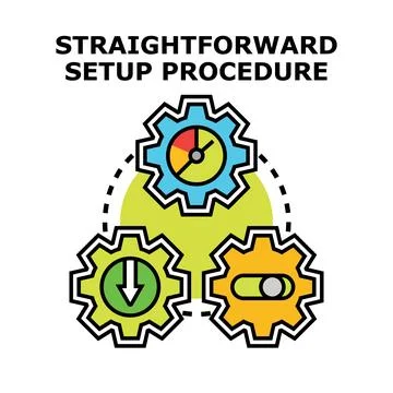 Setting up system, configuring process, and installing application Stock Illustration