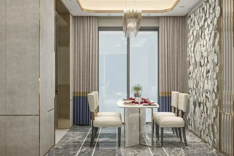 Setting the Table Dining Room Interior Design Tips for a Memorable Meal Illustrazione stock