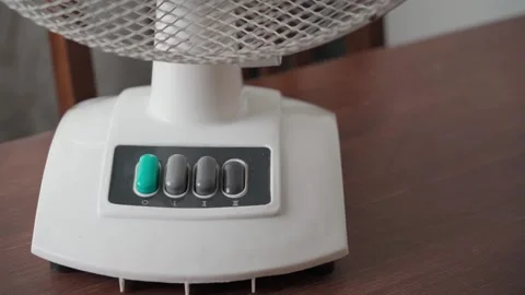Setting table fan to full speed Video stock 342348255