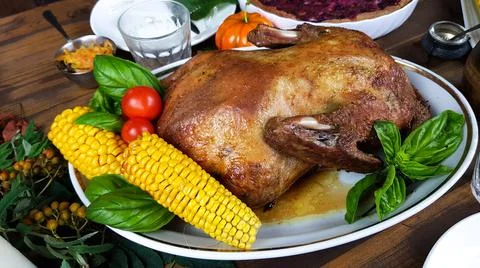 Setting the table for a festive dinner in honor of Thanksgiving. on a wooden  Stock Photos