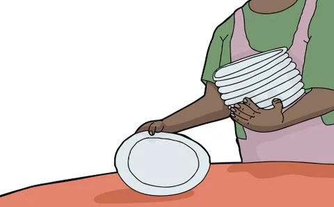 Setting the table Stock Illustration