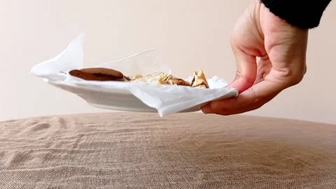 Setting table for making a tiramisu cake Stock Footage 145672572