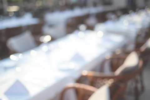 Setting table in restaurant. Stock Photos