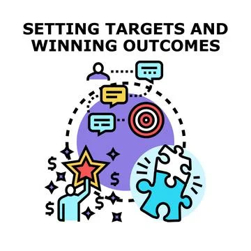 Setting targets achieving success and winning outcomes concept Stock Illustration