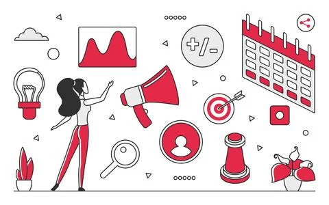 Setting task on calendar Stock Illustration