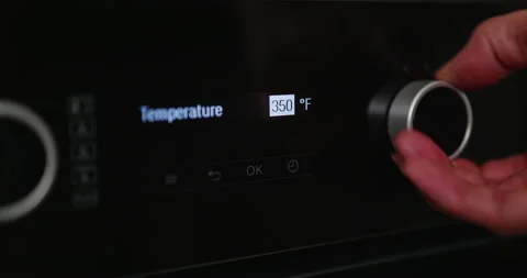 Setting temperature of an oven Stock Footage 248629615