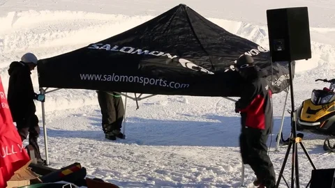 Setting up tent/gazebo. Stock Footage 81882264