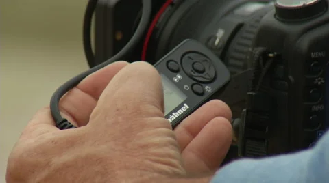 Setting timer dslr Video stock 61095257