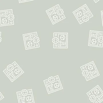 Setting ugc line seamless pattern Stock Illustration
