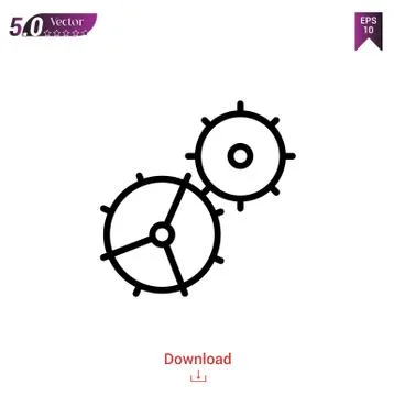 Setting vector icon. Best modern, simple, isolated, flat icon for website des Stock Illustration