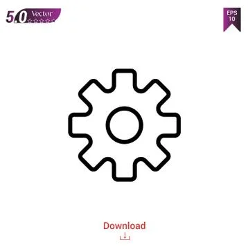 Setting vector icon. Best modern, simple, isolated, flat icon for website des Stock Illustration