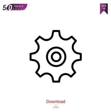 Setting vector icon. Best modern, simple, isolated, flat icon for website des Stock Illustration