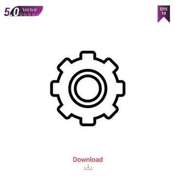 Setting vector icon. Best modern, simple, isolated, flat icon for website des Stock Illustration