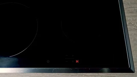 Setting water on a flat electric stove with a timer set, closeup Stock Footage 122606964