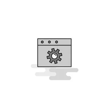 Setting Web Icon. Flat Line Filled Gray Icon Vector Illustrazione stock