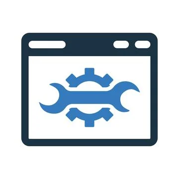 Setting, webpage icon. Simple editable vector design isolated on a white ba.. Stock Illustration