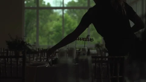 Setting Up Wedding Reception Stock Footage 87094418