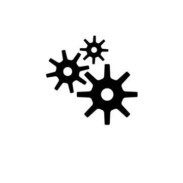 Settings with Additional Gears Solid Flat Vector Icon Isolated on White Backg Stock Illustration