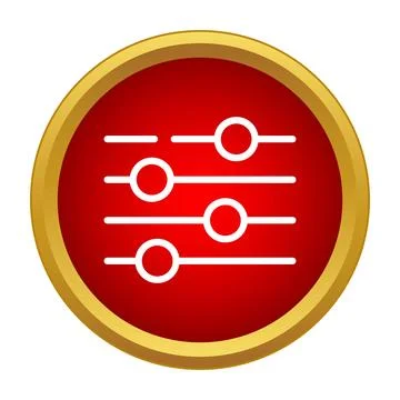 Settings adjustment control sliders red gold icon 库存插图