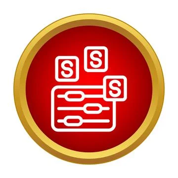 Settings adjustment panel icon with sliders and 's' letters 库存插图