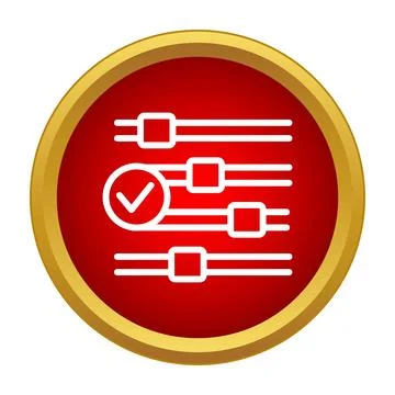 Settings adjustments checkmark configuration control icon Stock Illustration