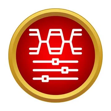 Settings algorithm icon with equalizer sliders representing sound control Illustrazione stock