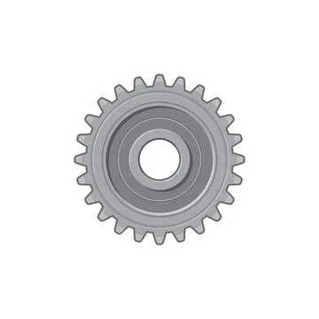 Settings and function gear, metal cogwheel icon Stock Illustration
