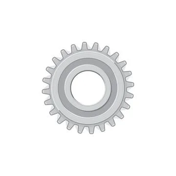 Settings and function gear, metal cogwheel icon Stock Illustration